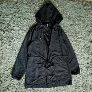 337. black suede hooded jacket